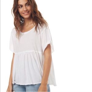 Free People White Odyssey Tee